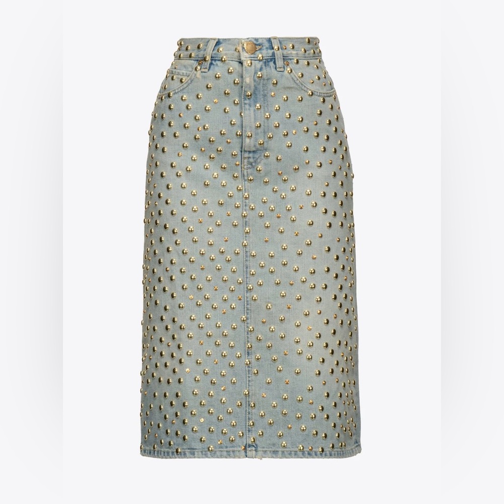 Pinko Studded Denim Skirt NWT size XS